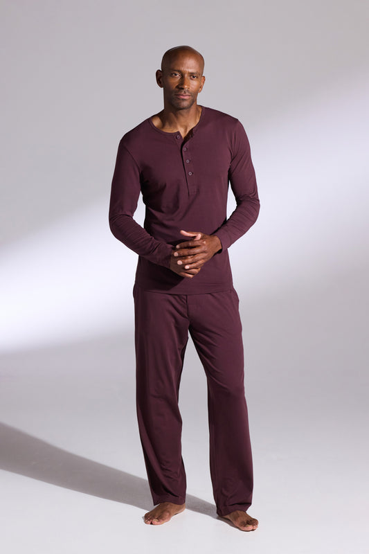 Premium Pyjama Long Sleeve Henley Set