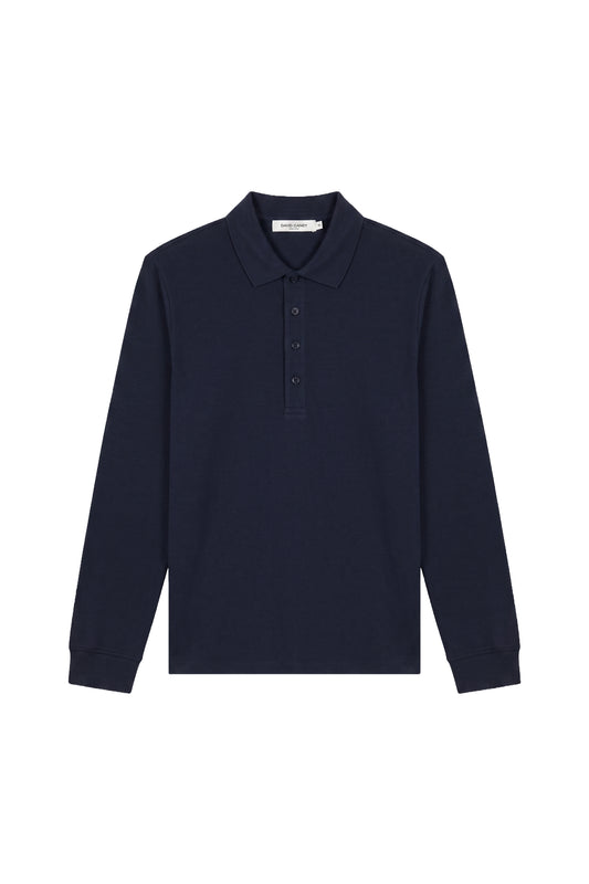 Long Sleeve Cotton Polo
