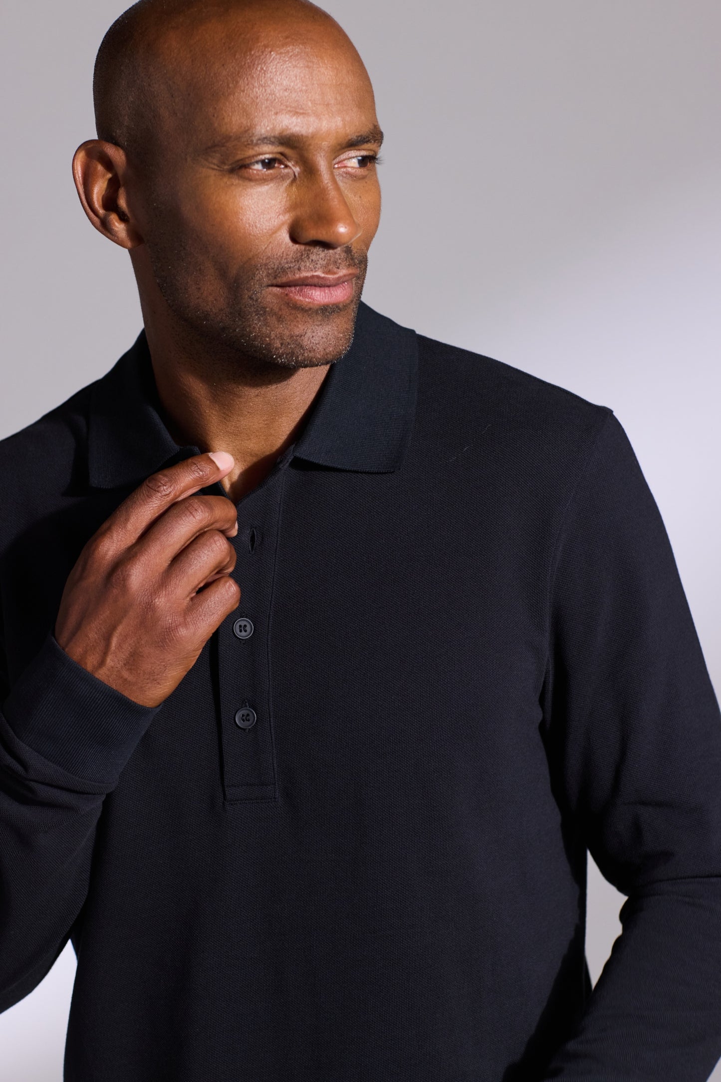 Long Sleeve Cotton Polo