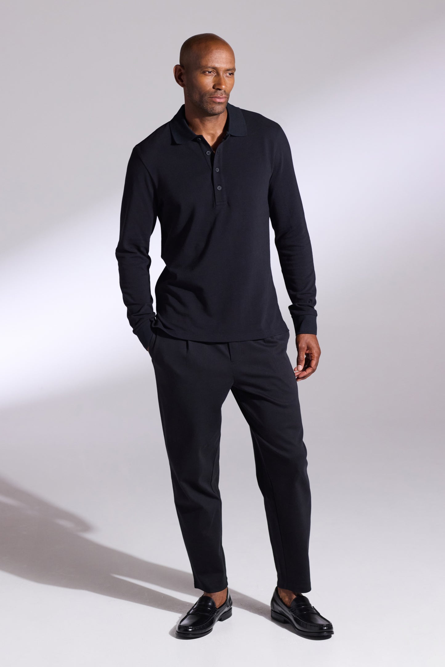 Long Sleeve Cotton Polo