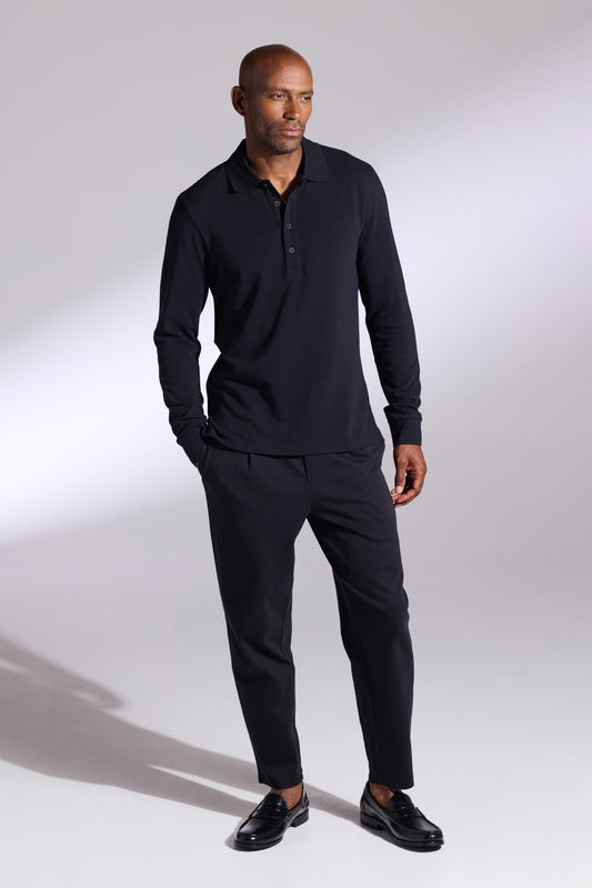 Long Sleeve Cotton Polo