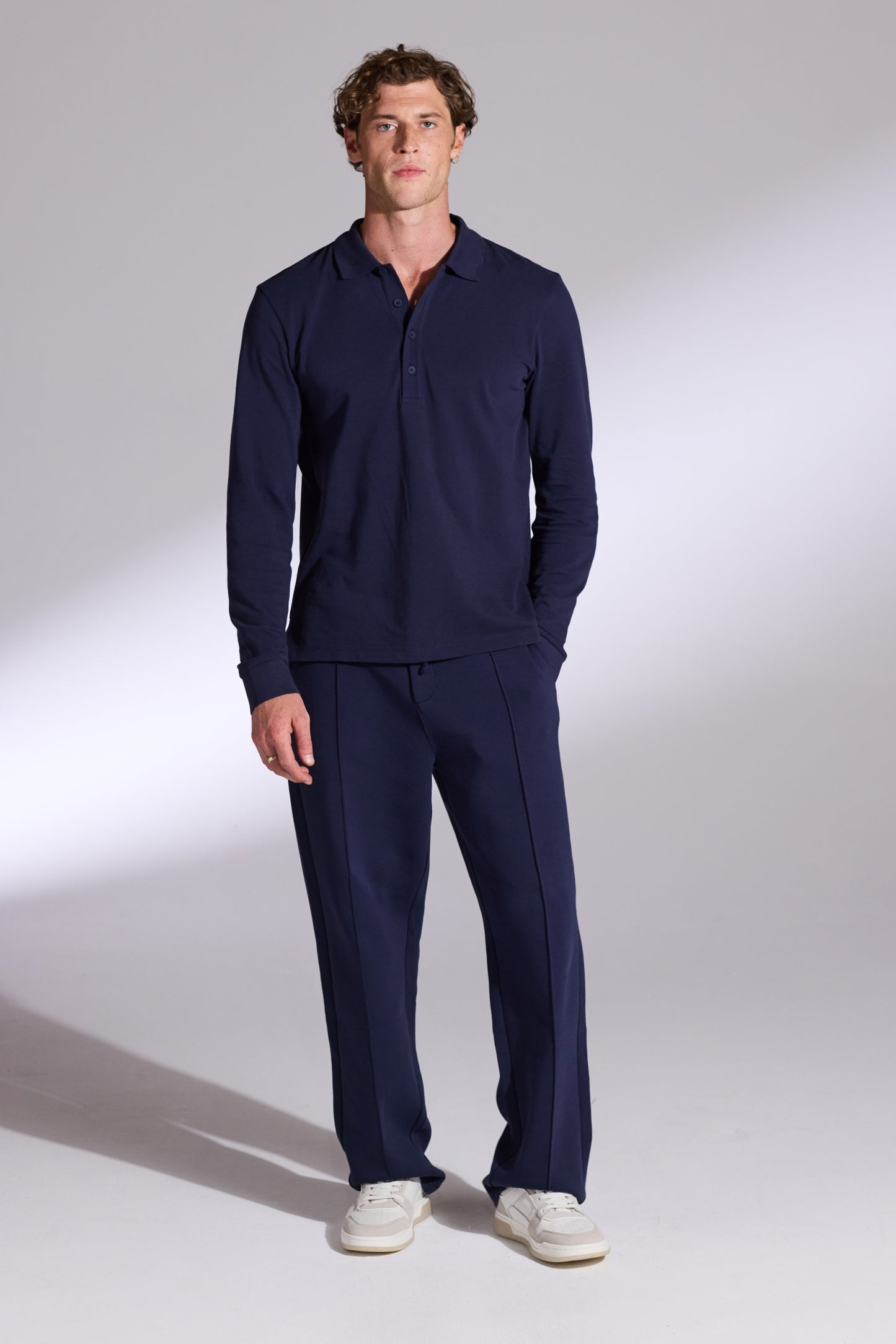 Long Sleeve Cotton Polo