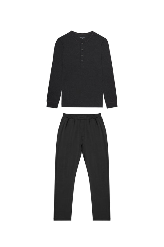 Premium Pyjama Long Sleeve Henley Set
