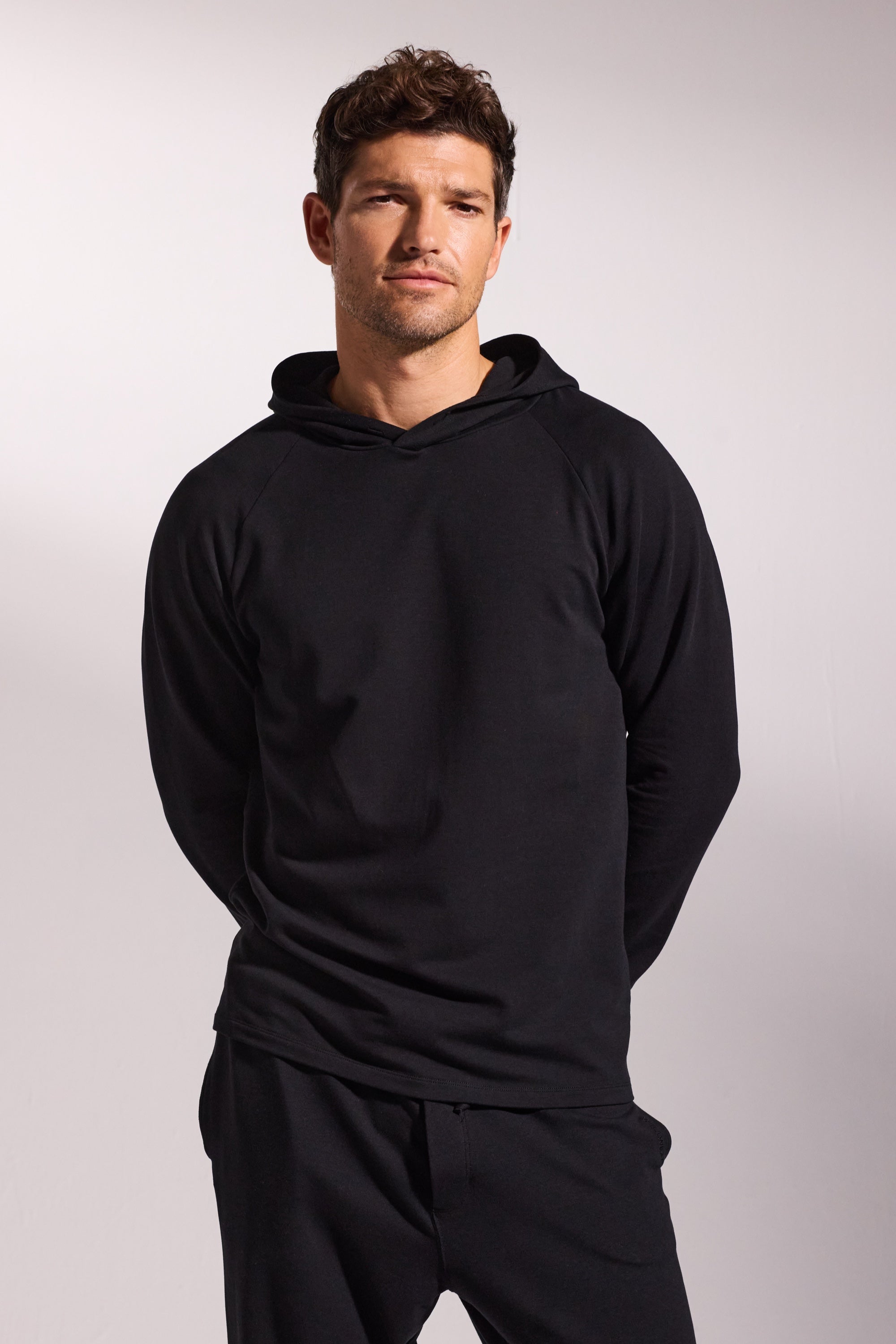 Luxury Lounge Hoodie - Black | David Gandy Wellwear