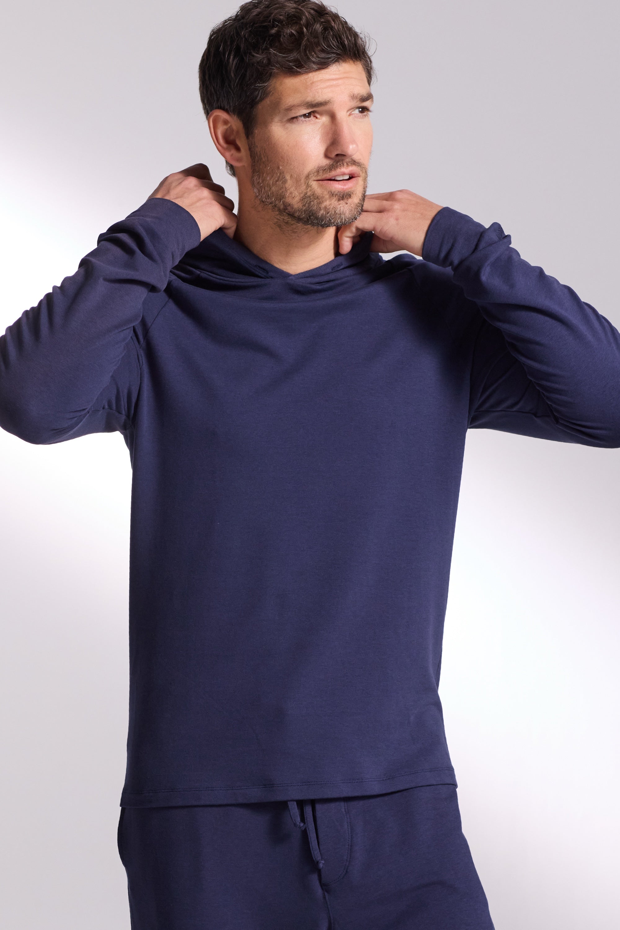Luxury Lounge Hoodie Set - Navy | David Gandy Wellwear