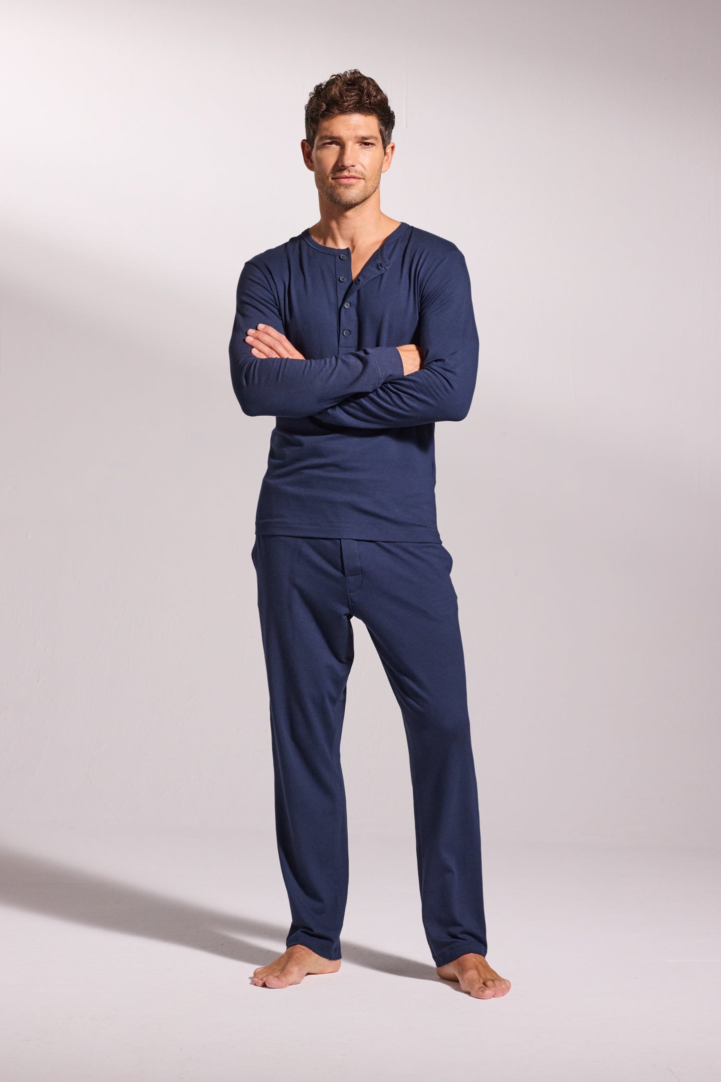 Premium Pyjama Long Sleeve Henley Set