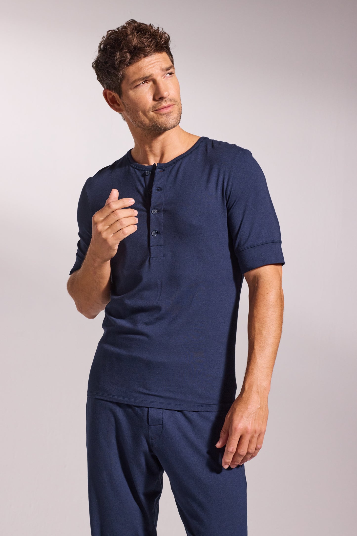 Premium Pyjama Henley Tee Set