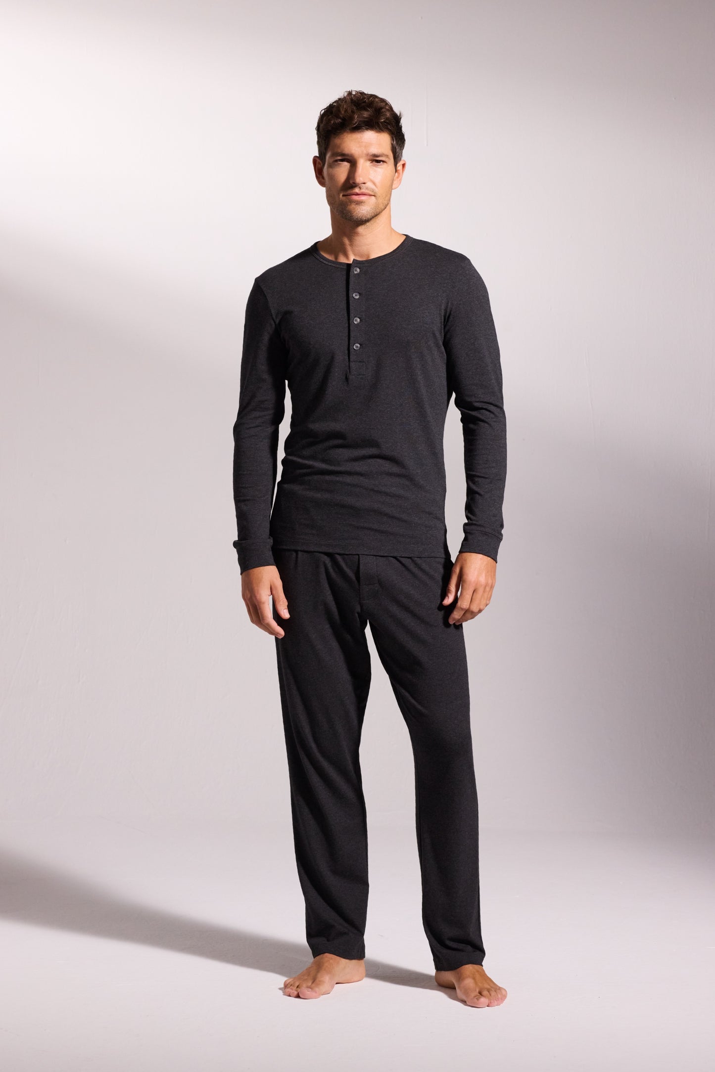 Premium Pyjama Long Sleeve Henley Set