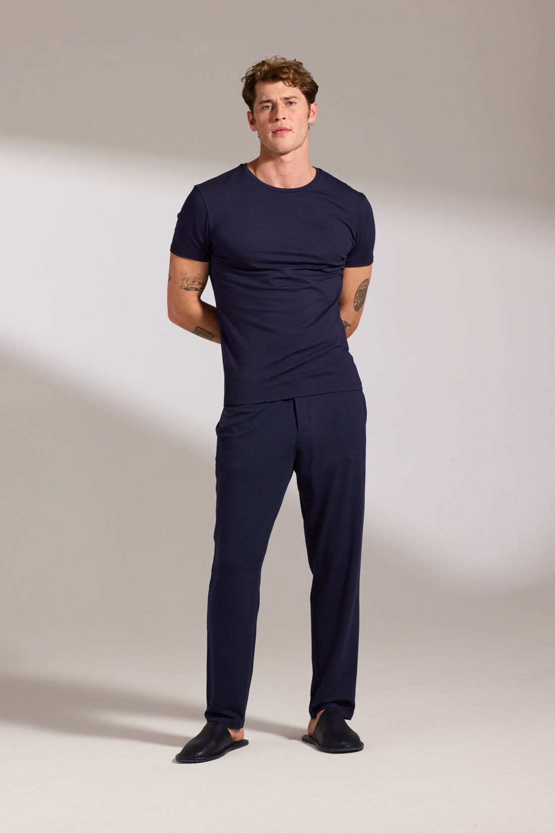 Buy Premium Pyjama Crew Set - Navy | Men's Pyjama Sets | David Gandy ...