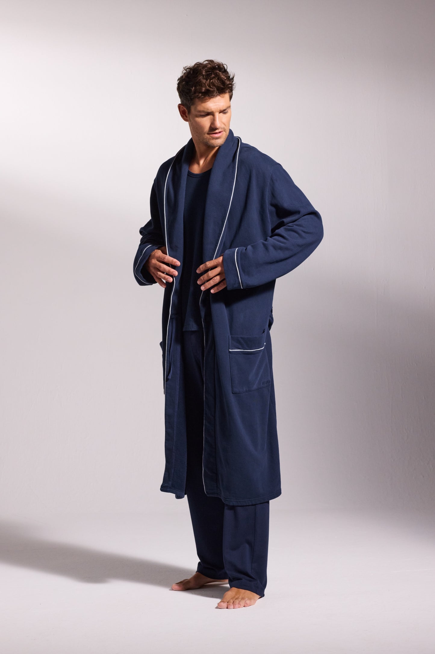Buy Ultimate Dressing Gown - Navy | Men's Dressing Gowns